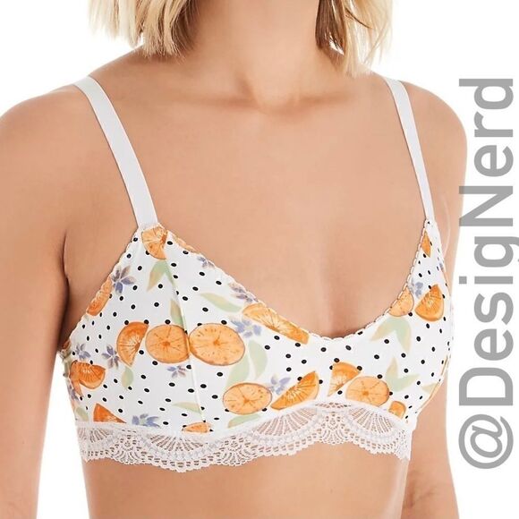INTIMATELY FREE PEOPLE MARI BRALETTE IN IVORY CITRUS COMBO SOFT CUP BRA ORANGES - Picture 6 of 11